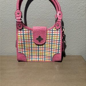 Pink Plaid Women's Handbag